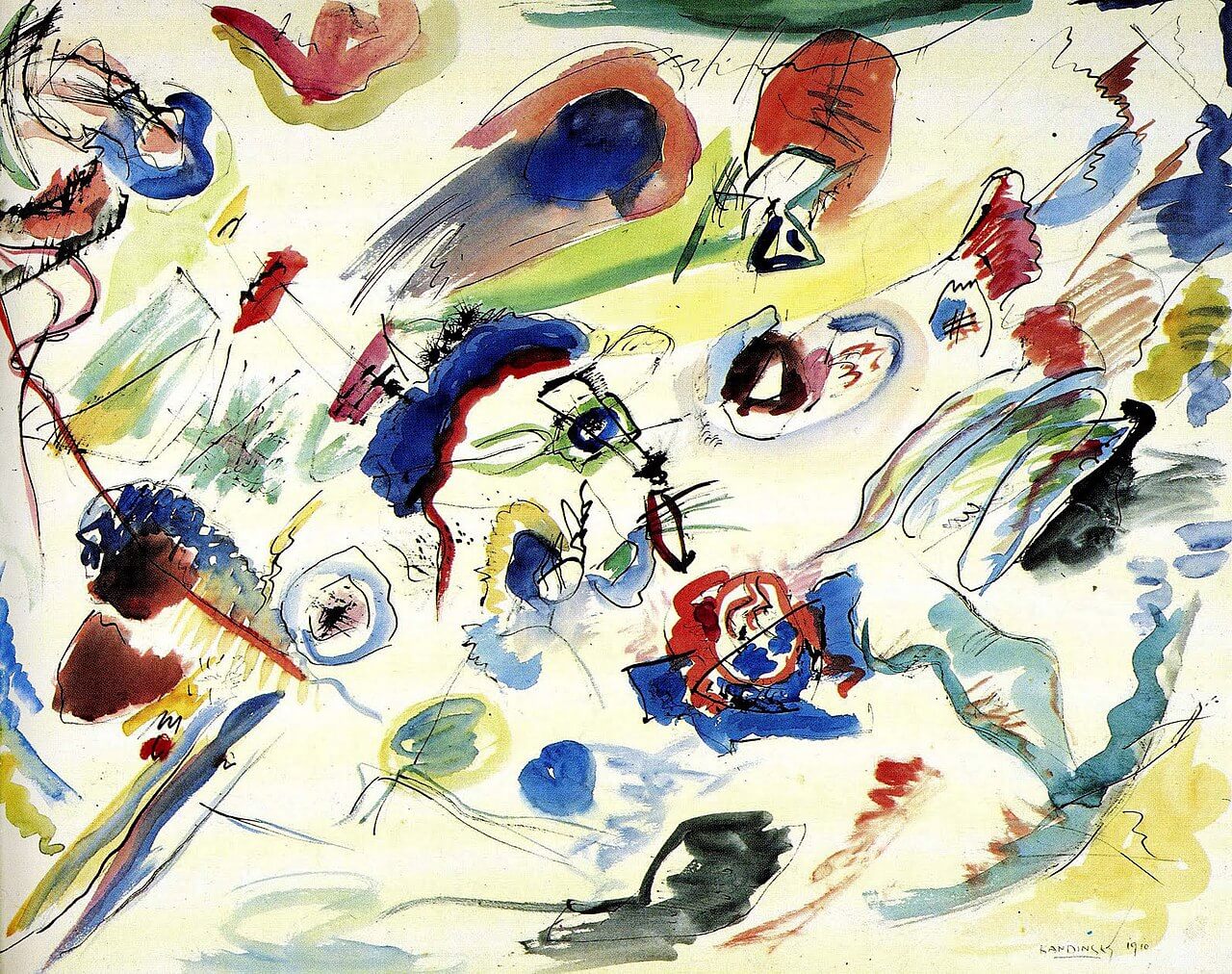watercolor abstraction by wassily kandinsky