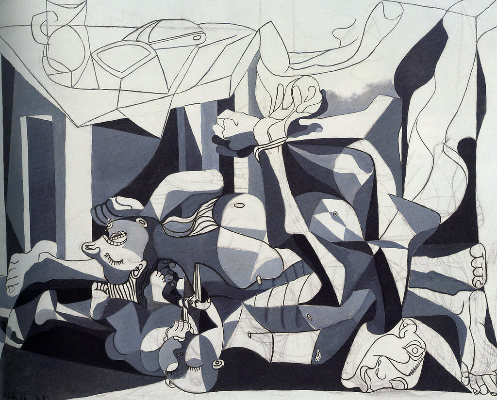 pablo picasso black and white painting