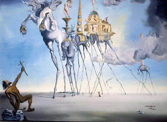 tableau connu  Salvador Dali, La Tentation de Saint Antoine