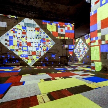 Exposition art vidéo art Mondrian Bassins des lumières