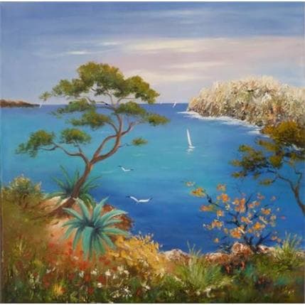 Peinture Côte Varoise par Lyn | Tableau Figuratif Huile Paysages