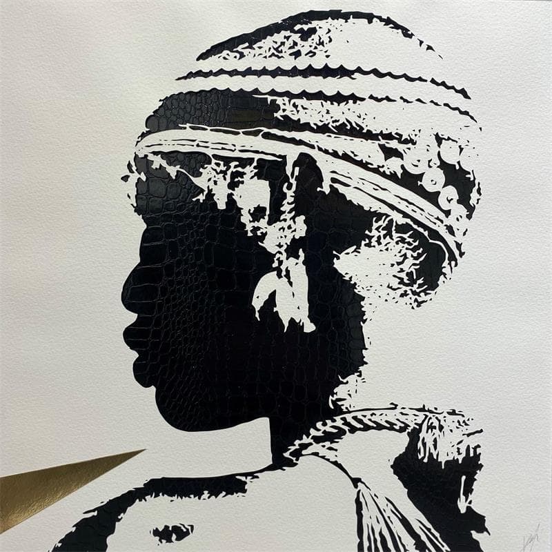 Peinture Shilluk par Louafi Valentine | Tableau Figuratif Portraits