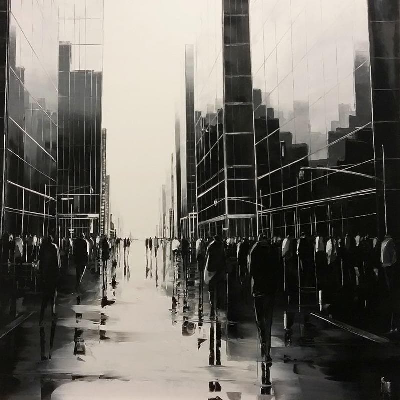 Peinture Nouvel horizon par Galloro Maurizio | Tableau Figuratif Urbain Huile