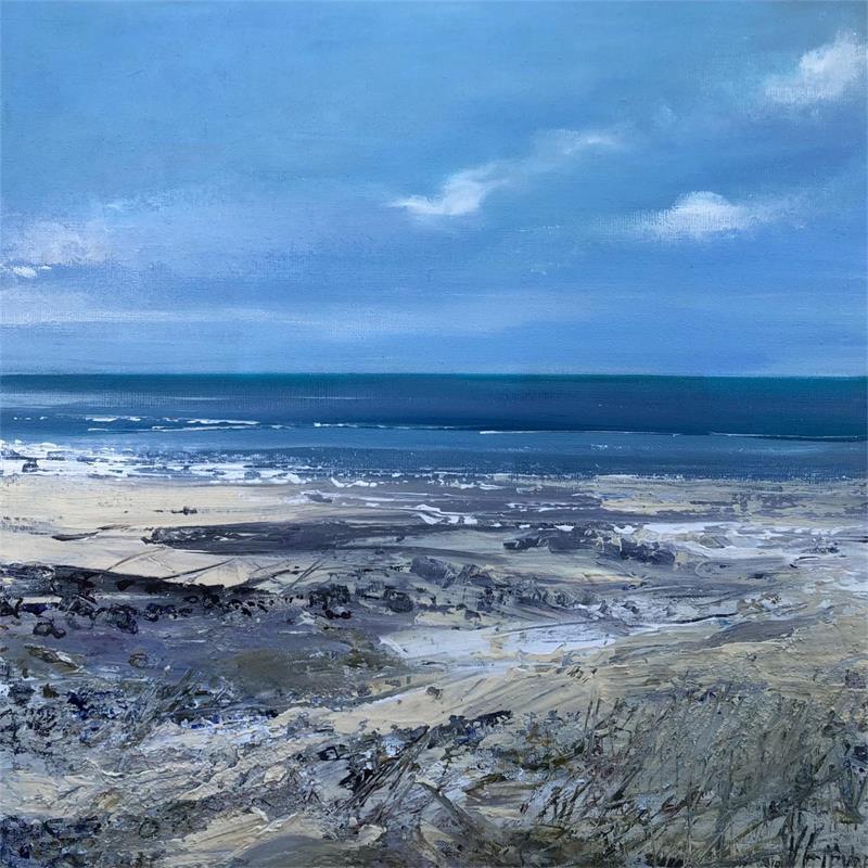 Painting Soleil sur la plage by Fièvre Véronique | Painting Figurative Landscapes Marine Acrylic