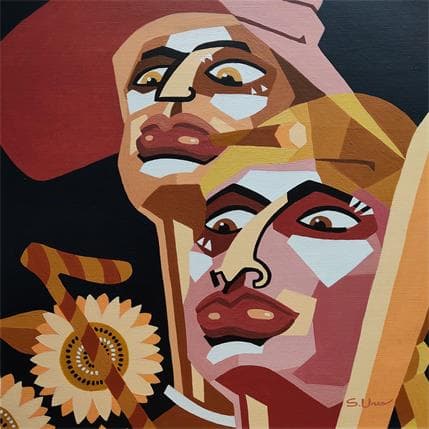 Painting USHUMI Y ELEGA by S.Uria | Painting Figurative Acrylic Portrait