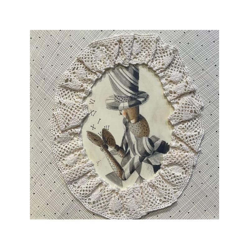 Painting Giocare col tempo by Nai | Painting Surrealism Life style Watercolor Textile