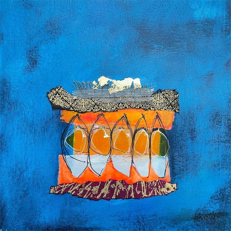 Painting La danse des voiles by Lau Blou | Painting Raw art Minimalist Acrylic