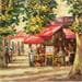 Peinture Café la royale 1 par Arkady | Tableau Figuratif Urbain Huile Acrylique