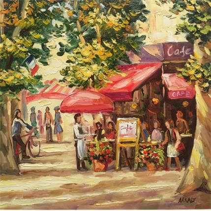 Peinture Café la royale 1 par Arkady | Tableau Figuratif Acrylique, Huile Urbain