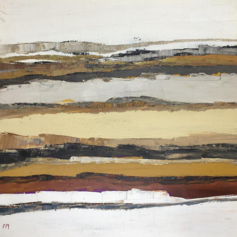 Painting HIVERNALE 11 by Marteau Frederique | Painting Abstract Landscapes Oil