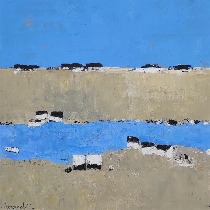 Peinture D 386 par Moracchini Laurence | Tableau Abstrait Paysages Huile Acrylique