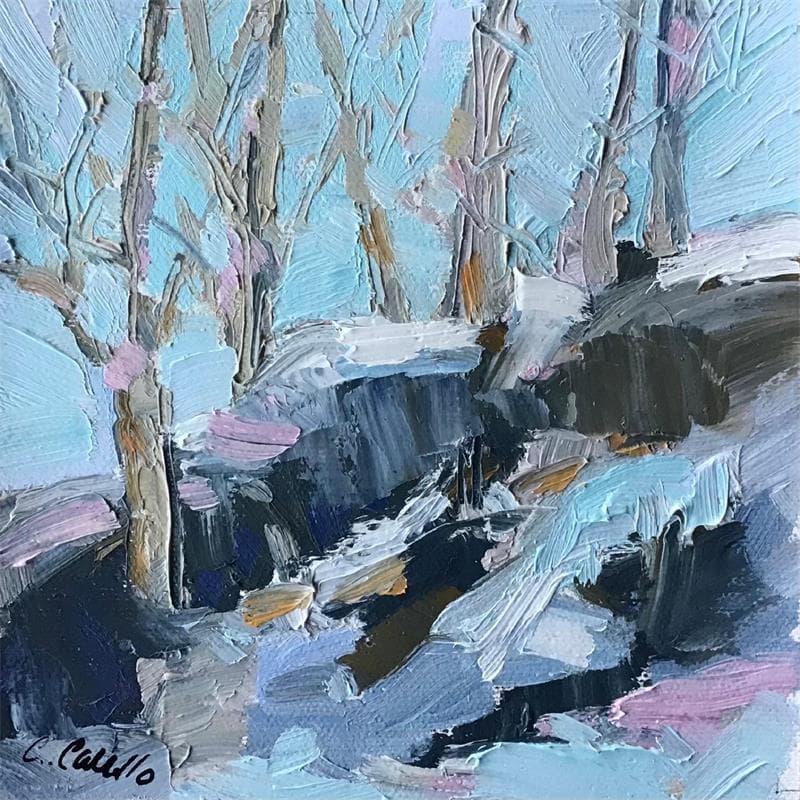 Painting Winter White by Carrillo Cindy  | Painting Figurative Landscapes Oil