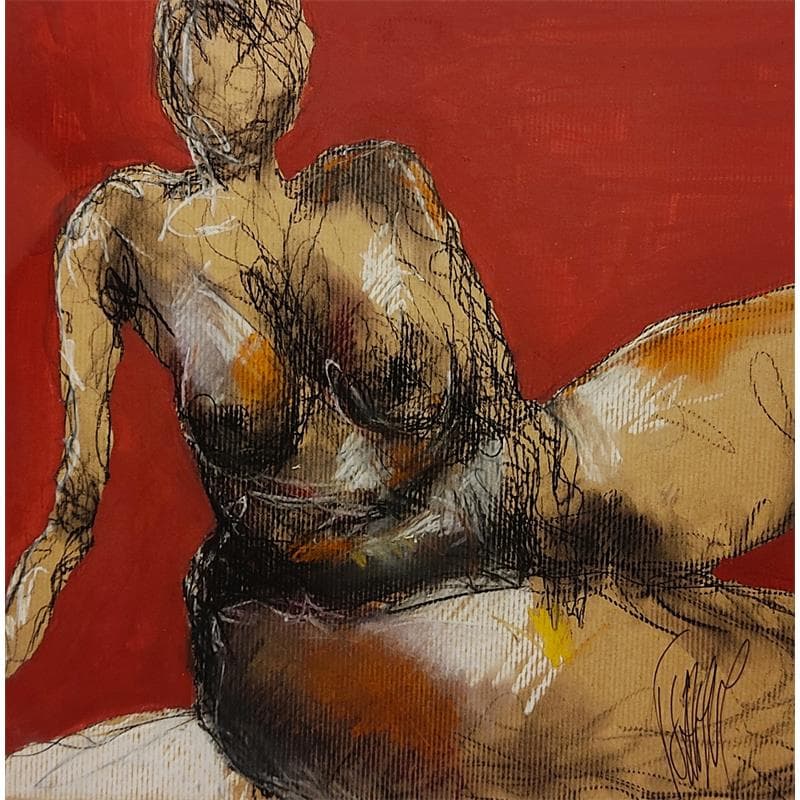 Painting Delphine by Sahuc François | Painting Figurative Nude Acrylic