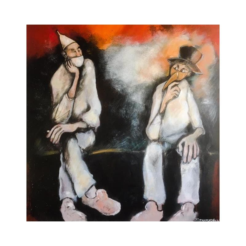 Pintura Comment va le monde ? por Signamarcheix Bernard | Pintura Figurativo Life style Aceite Acrílico