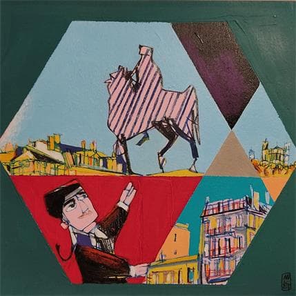 Peinture Cœur de lyon par Anicet Olivier | Tableau Figuratif Acrylique Urbain