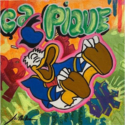 Peinture Fluo Duck par Miller Jen  | Tableau Street Art icones Pop