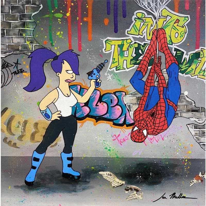 Peinture Futuraman par Miller Jen  | Tableau Street Art Icones Pop