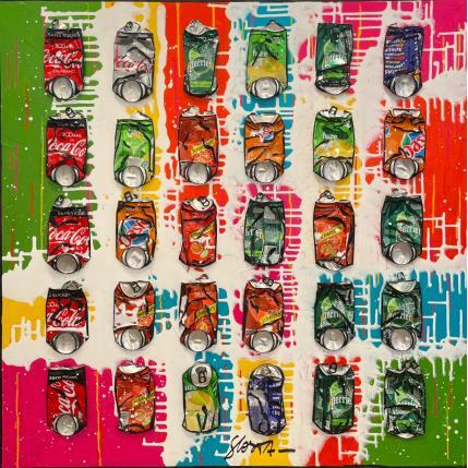 Peinture Soda par Costa Sophie | Tableau Pop-art Acrylique, Collage, Posca, Upcycling Icones Pop