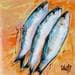 Painting Sardines by Dubost | Painting Figurative Animals Oil