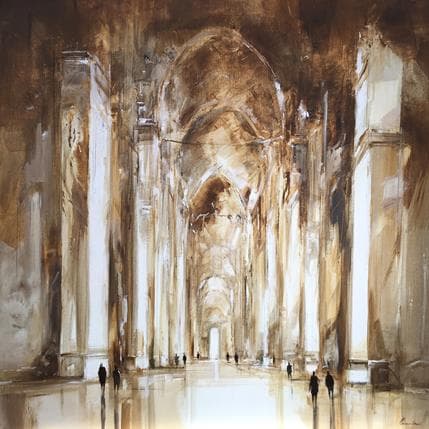Painting Sans titre Cathédrale by Poumelin Richard | Painting Figurative Oil Urban