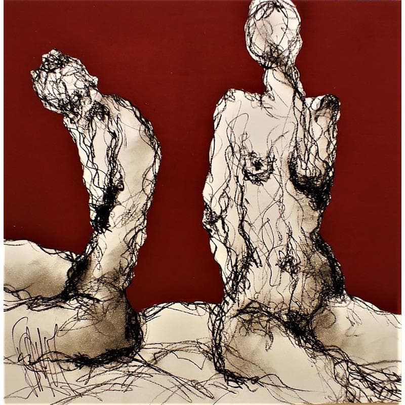 Painting Charlotte by Sahuc François | Painting Figurative Nude Acrylic