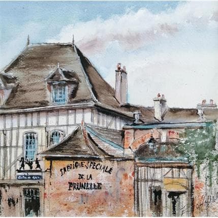 Peinture Troyes 6 par Hoffmann Elisabeth | Tableau Figuratif Aquarelle Urbain
