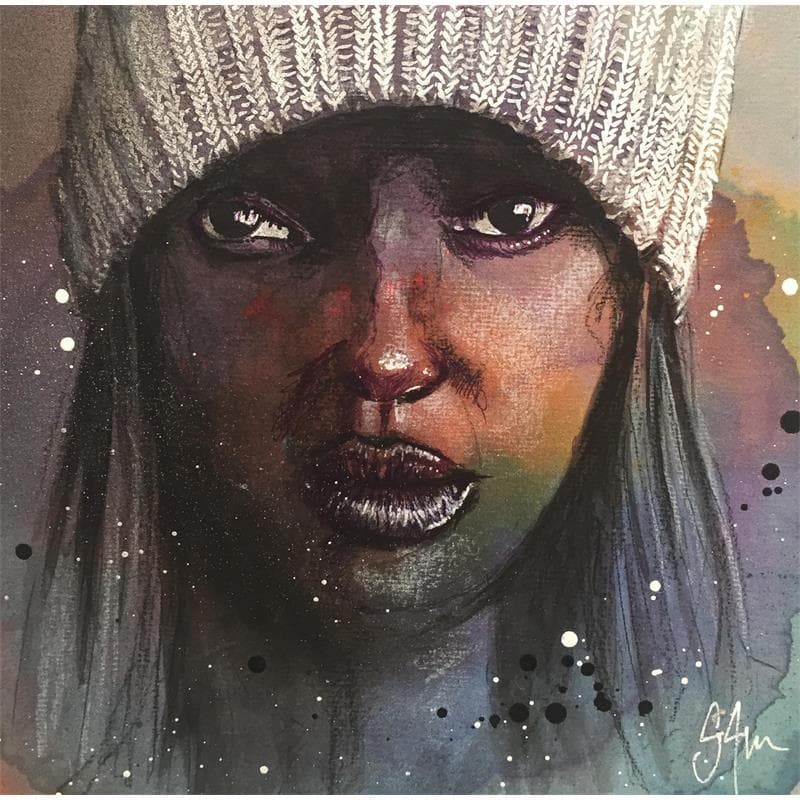 Painting Trippin the love light by S4m | Painting Figurative Portrait Acrylic