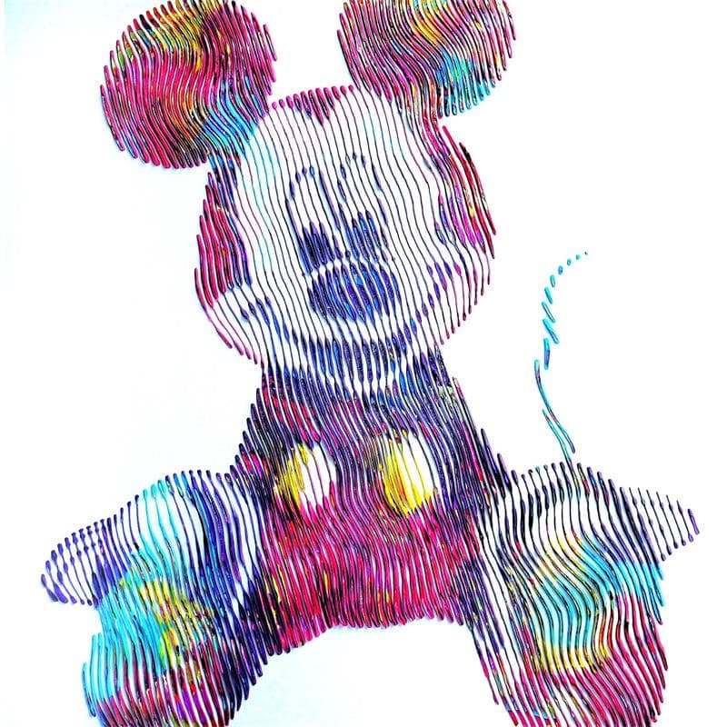 Peinture Mickey mon meilleur ami par Schroeder Virginie | Tableau Acrylique