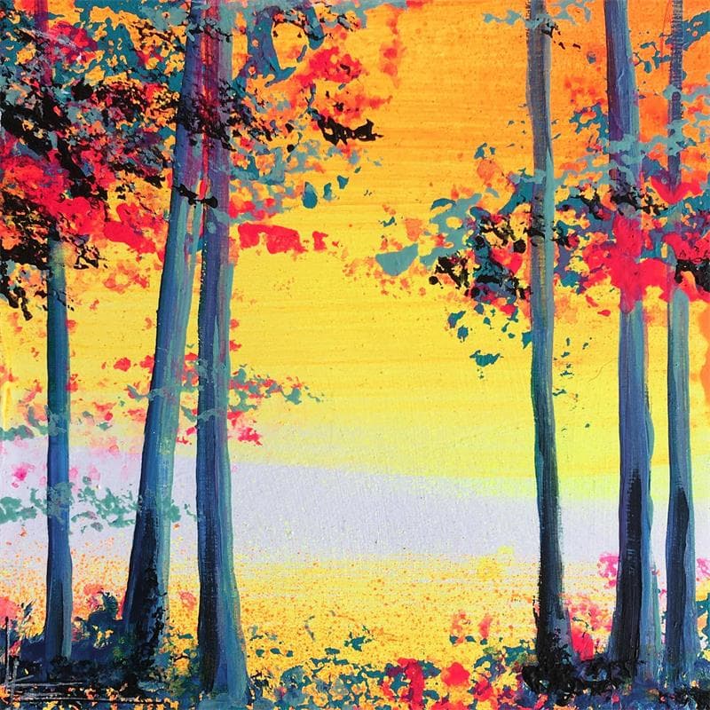 Painting Là où le soleil brille by Locoge Alice | Painting Figurative Landscapes Acrylic