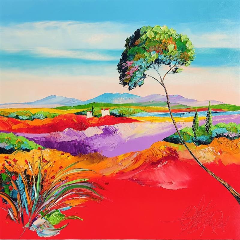 Peinture Amour en provence par Fonteyne David | Tableau Figuratif Paysages Huile Acrylique