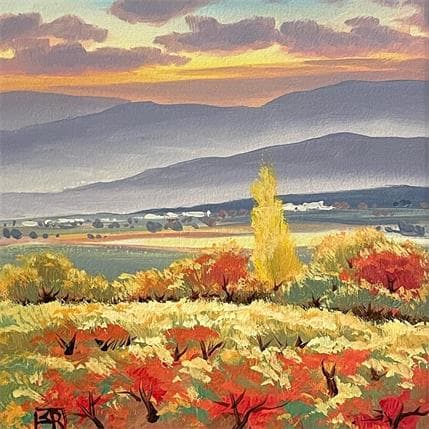 Peinture Afternoon in the wineyards par Requena Elena | Tableau Figuratif Huile Icones Pop