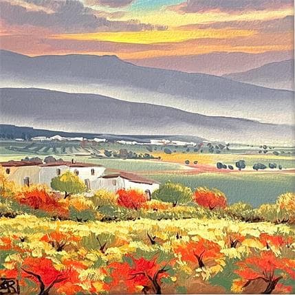 Peinture Afternoon in the wineyards II par Requena Elena | Tableau Figuratif Huile Icones Pop