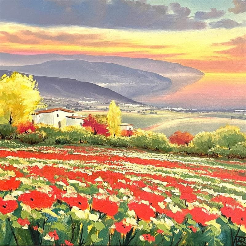 Peinture Poppies in the afternoon II par Requena Elena | Tableau Huile