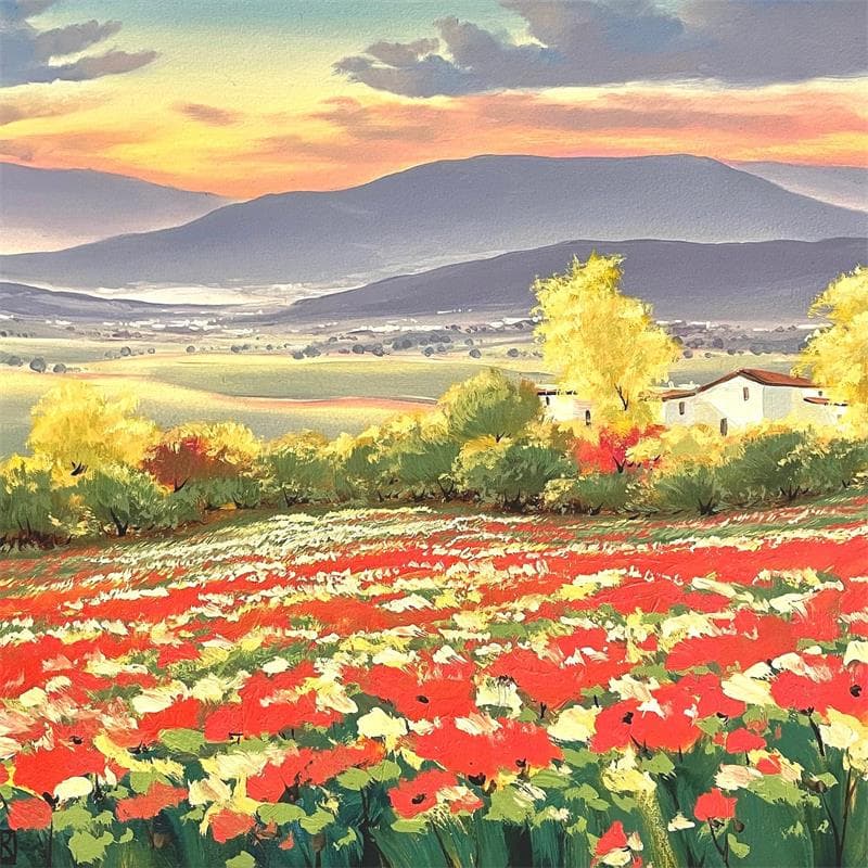 Gemälde Poppies in the afternoon  von Requena Elena | Gemälde Öl