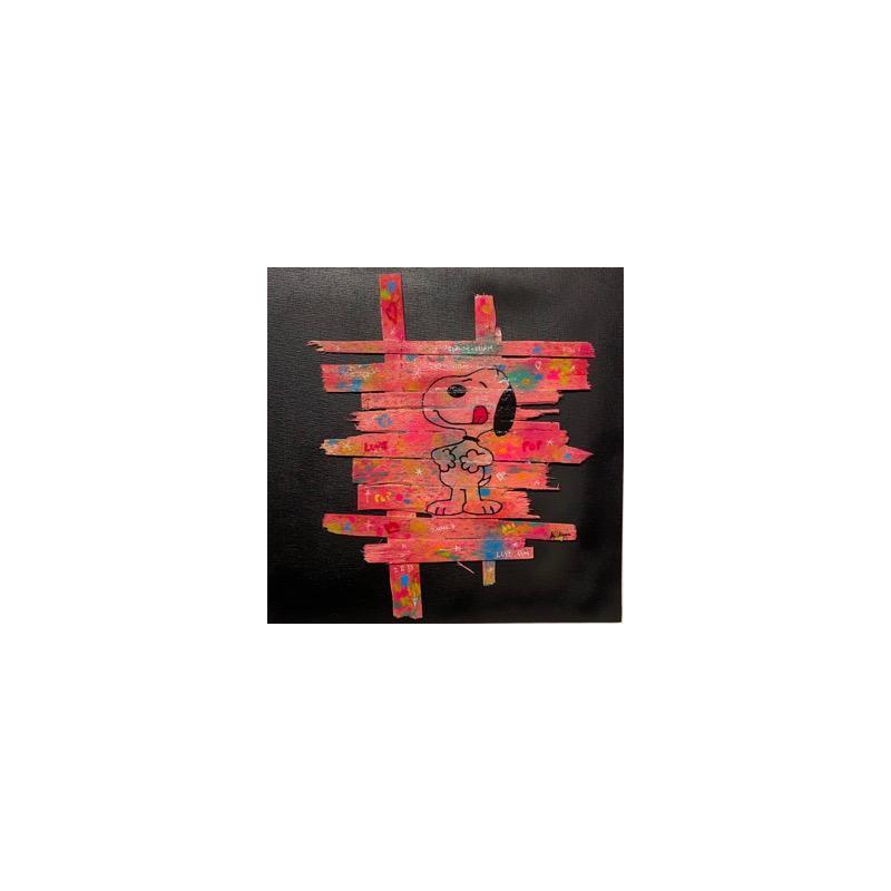 Peinture Snoopy tongue par Kikayou | Tableau Pop-art Graffiti