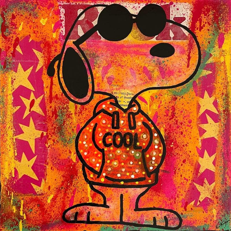 Peinture Snoopy cool par Kikayou | Tableau Graffiti