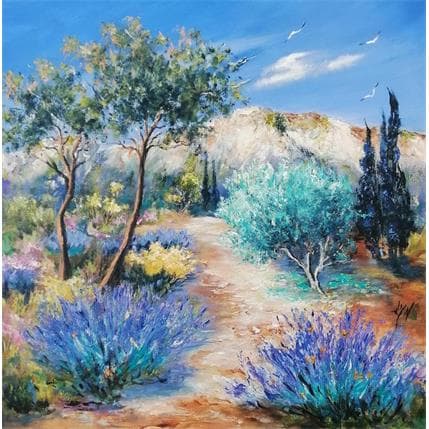 Gemälde Parfum de provence von Lyn | Gemälde Figurativ Öl Landschaften