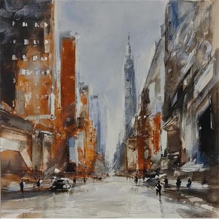 Peinture City stroll par Poumelin Richard | Tableau Figuratif Acrylique, Huile Urbain