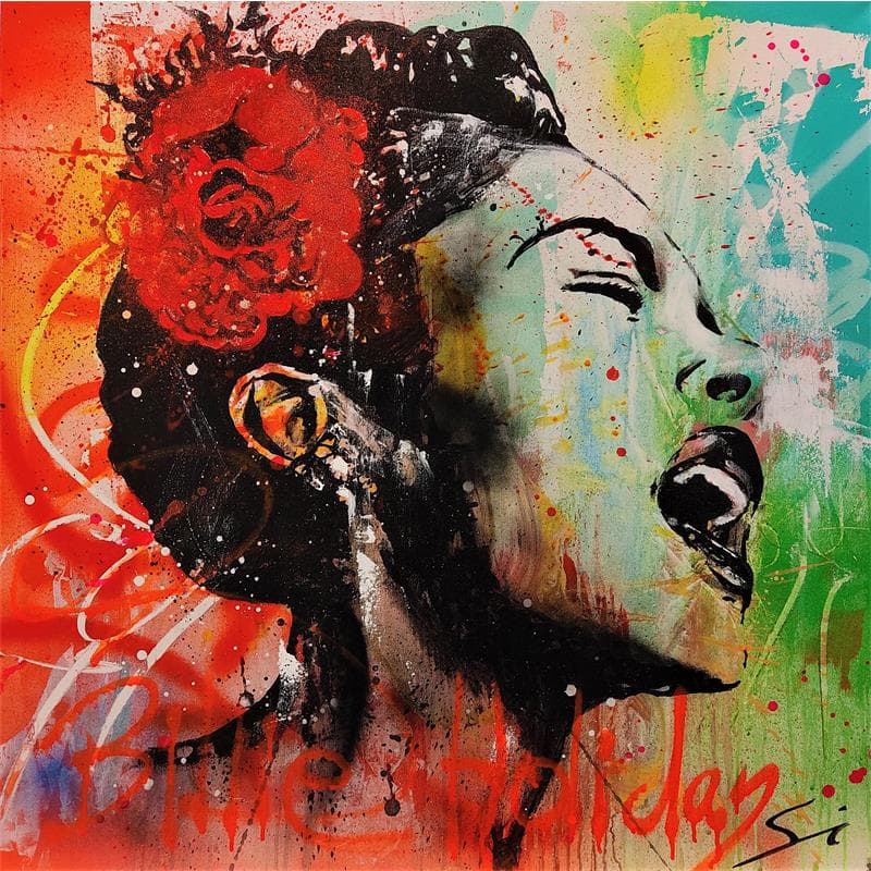 Peinture Billie par Mestres Sergi | Tableau Pop-art Icones Pop Graffiti