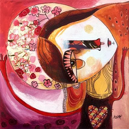 Painting La roussette by Ketfa Laure | Painting Raw art Acrylic Portrait