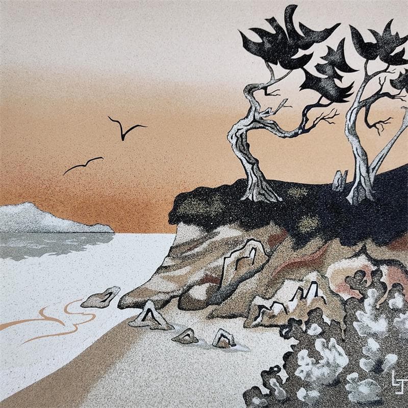 Gemälde Falaise von Jovys Laurence  | Gemälde Figurativ Landschaften Sand