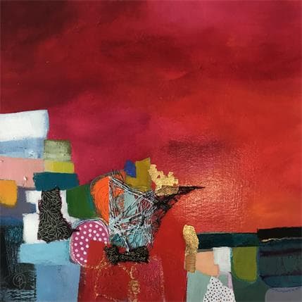 Painting La cité retrouvée by Lau Blou | Painting Abstract Acrylic Landscapes