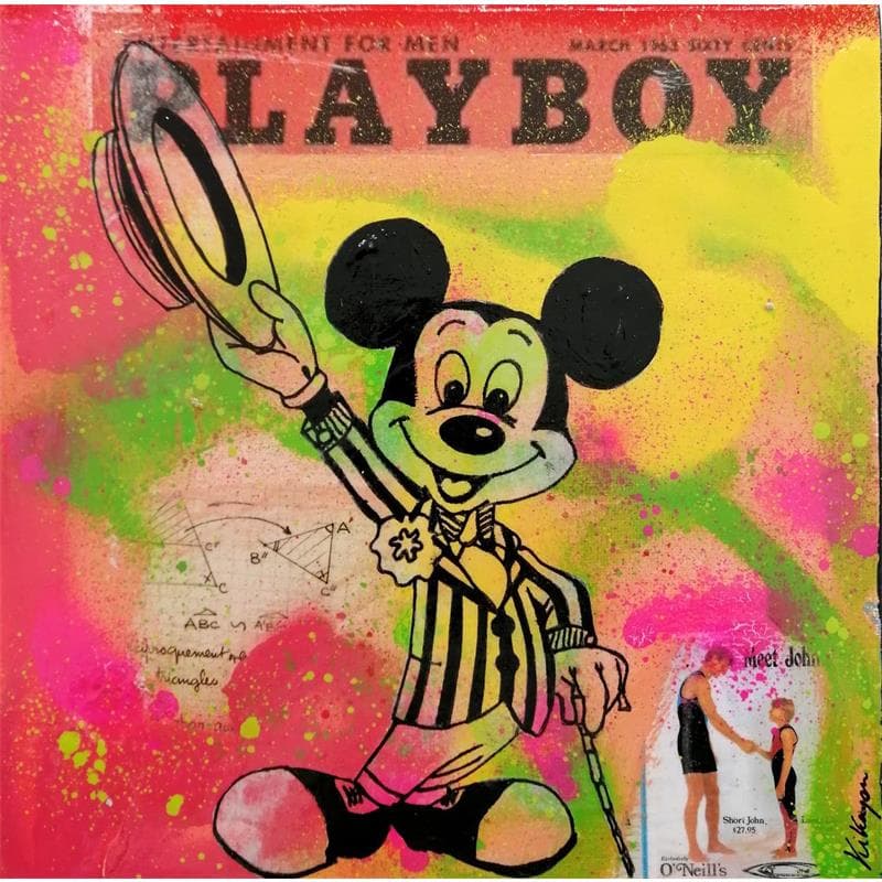 Painting Mickey playboy by Kikayou | Painting Pop-art Pop icons Graffiti