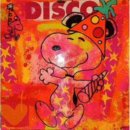 Peinture Snoopy disco par Kikayou | Tableau Pop-art Graffiti Icones Pop