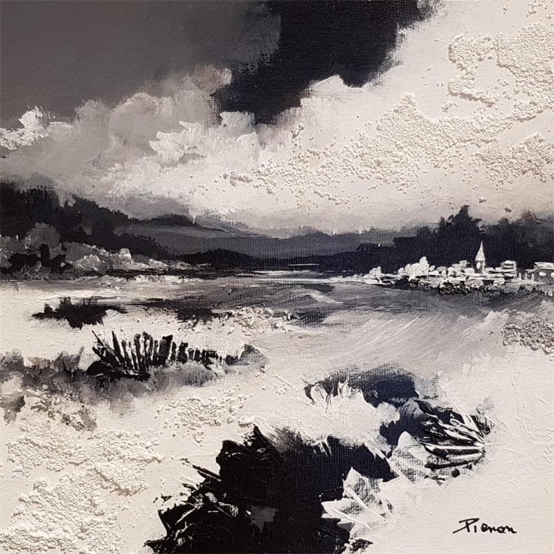 Pintura Black Town 2 por Pienon Cyril | Pintura Figurativo Paisajes Marine Acrílico