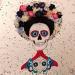 Painting Flores de frida by Geiry | Painting Raw art Portrait