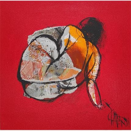 Peinture Rouge par Chaperon Martine | Tableau Figuratif Acrylique Nu