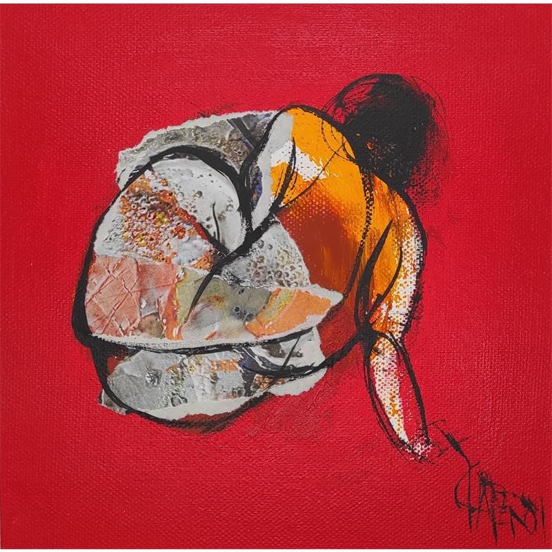 Gemälde Rouge von Chaperon Martine | Gemälde Figurativ Akt Acryl