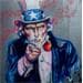 Painting Uncle Sam by Medeya Lemdiya | Painting Pop-art Portrait Metal