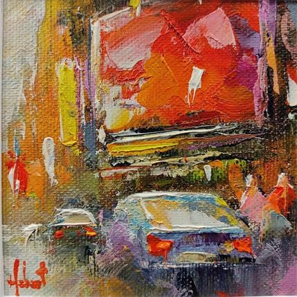 Painting Enseigne Rouge by Hébert Franck | Painting Figurative Oil Landscapes